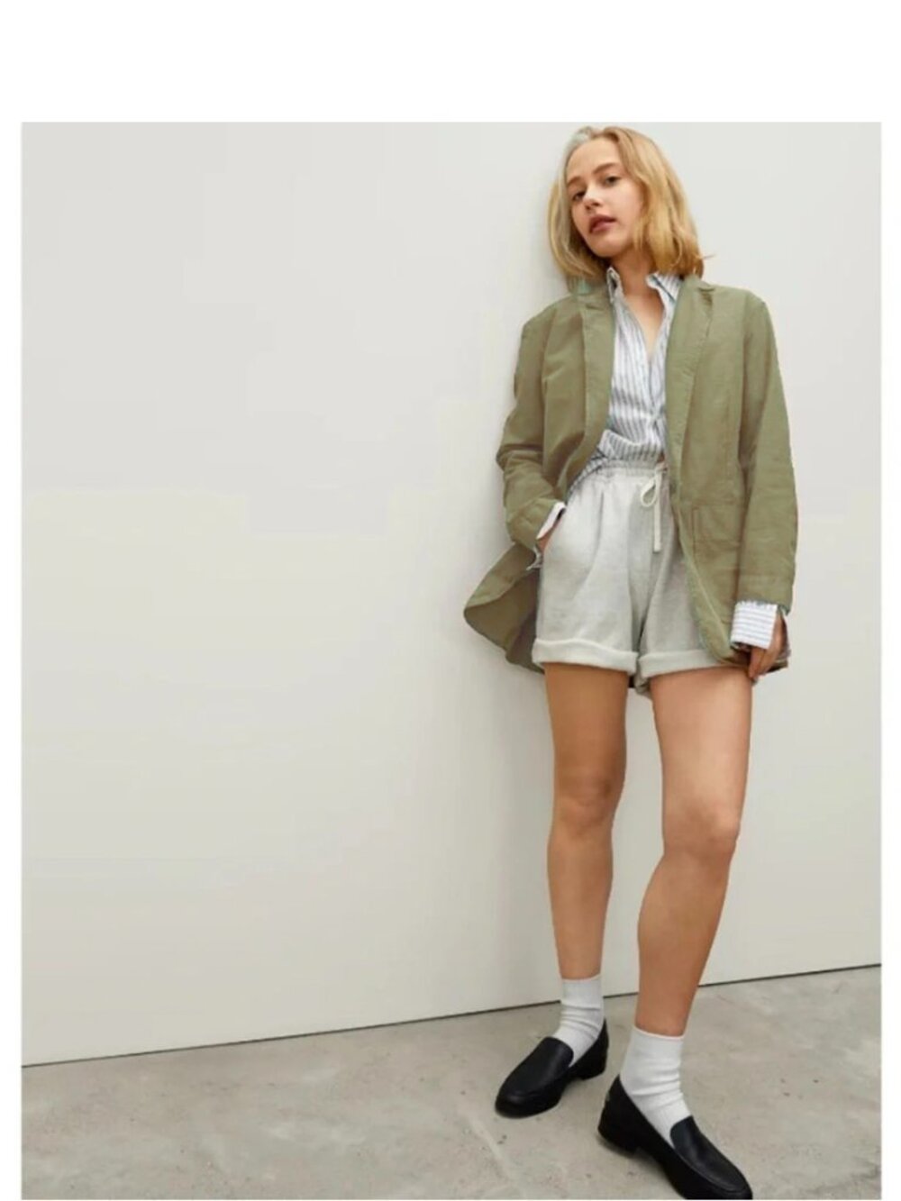Everlane the fatigue blazer Jacket Chore Coat Army Green Extra Large XL